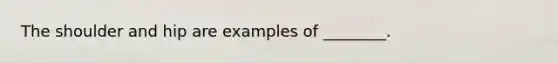The shoulder and hip are examples of ________.