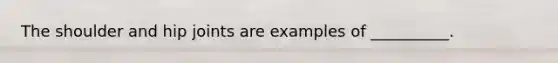 The shoulder and hip joints are examples of __________.
