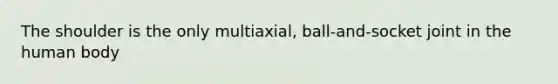 The shoulder is the only multiaxial, ball-and-socket joint in the human body