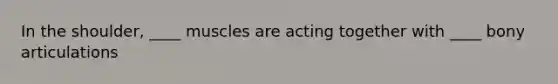 In the shoulder, ____ muscles are acting together with ____ bony articulations