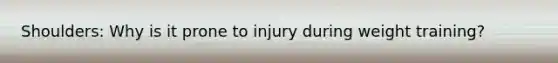 Shoulders: Why is it prone to injury during weight training?