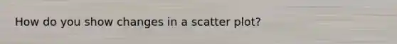 How do you show changes in a <a href='https://www.questionai.com/knowledge/kHey83DSAQ-scatter-plot' class='anchor-knowledge'>scatter plot</a>?