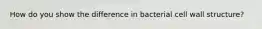 How do you show the difference in bacterial cell wall structure?