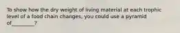 To show how the dry weight of living material at each trophic level of a food chain changes, you could use a pyramid of_________?