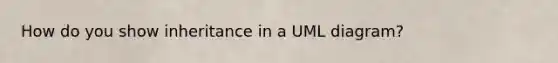 How do you show inheritance in a UML diagram?