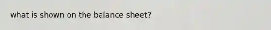 what is shown on the balance sheet?