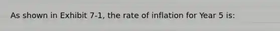 As shown in Exhibit 7-1, the rate of inflation for Year 5 is: