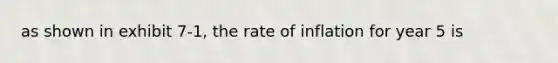 as shown in exhibit 7-1, the rate of inflation for year 5 is