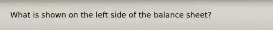 What is shown on the left side of the balance sheet?