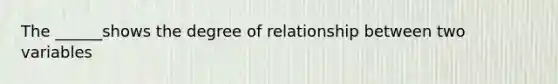 The ______shows the degree of relationship between two variables