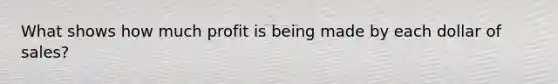 What shows how much profit is being made by each dollar of sales?