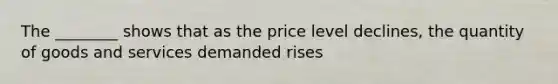 The ________ shows that as the price level declines, the quantity of goods and services demanded rises