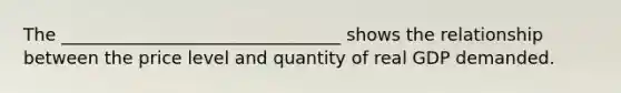 The ________________________________ shows the relationship between the price level and quantity of real GDP demanded.