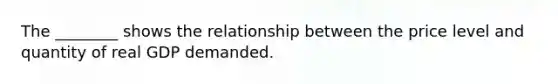 The​ ________ shows the relationship between the price level and quantity of real GDP demanded.