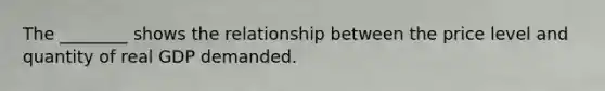 The ________ shows the relationship between the price level and quantity of real GDP demanded.