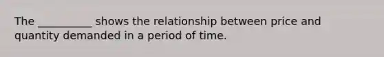 The __________ shows the relationship between price and quantity demanded in a period of time.