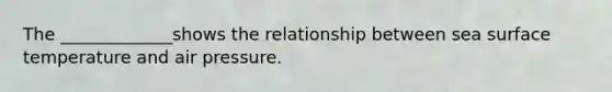 The _____________shows the relationship between sea <a href='https://www.questionai.com/knowledge/kkV3ggZUFU-surface-temperature' class='anchor-knowledge'>surface temperature</a> and air pressure.