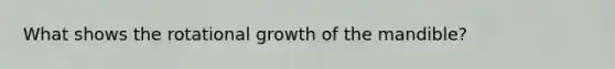 What shows the rotational growth of the mandible?