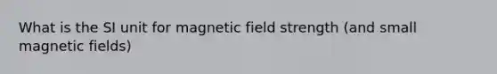 What is the SI unit for magnetic field strength (and small magnetic fields)