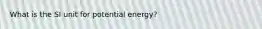 What is the SI unit for potential energy?