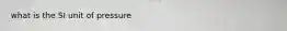 what is the SI unit of pressure