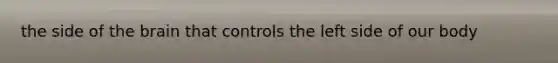 the side of the brain that controls the left side of our body