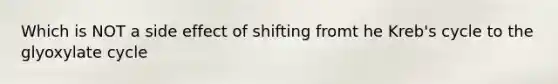 Which is NOT a side effect of shifting fromt he Kreb's cycle to the glyoxylate cycle