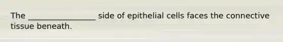 The _________________ side of epithelial cells faces the connective tissue beneath.