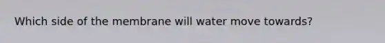 Which side of the membrane will water move towards?