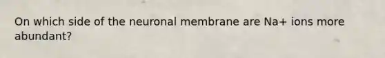 On which side of the neuronal membrane are Na+ ions more abundant?