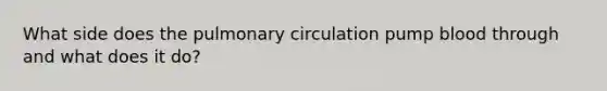 What side does the pulmonary circulation pump blood through and what does it do?