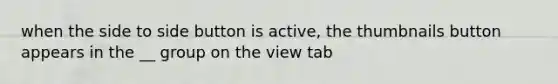 when the side to side button is active, the thumbnails button appears in the __ group on the view tab