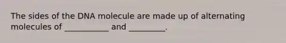 The sides of the DNA molecule are made up of alternating molecules of ___________ and _________.