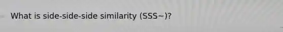 What is side-side-side similarity (SSS~)?