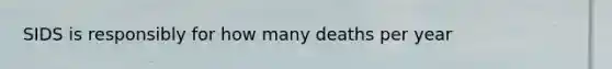 SIDS is responsibly for how many deaths per year