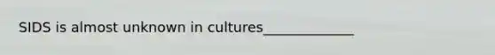 SIDS is almost unknown in cultures_____________