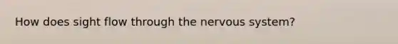 How does sight flow through the <a href='https://www.questionai.com/knowledge/kThdVqrsqy-nervous-system' class='anchor-knowledge'>nervous system</a>?