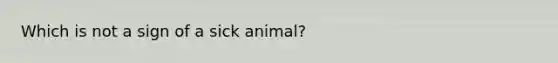 Which is not a sign of a sick animal?