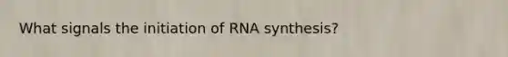 What signals the initiation of RNA synthesis?