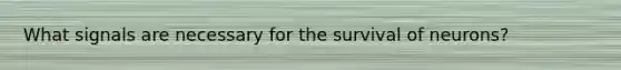 What signals are necessary for the survival of neurons?