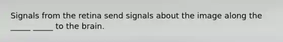 Signals from the retina send signals about the image along the _____ _____ to the brain.