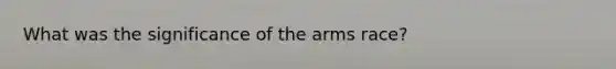 What was the significance of the arms race?