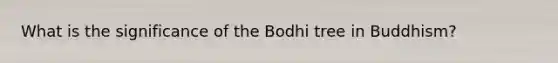 What is the significance of the Bodhi tree in Buddhism?