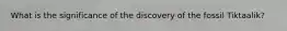 What is the significance of the discovery of the fossil Tiktaalik?
