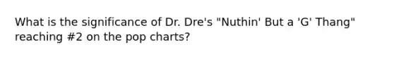 What is the significance of Dr. Dre's "Nuthin' But a 'G' Thang" reaching #2 on the pop charts?