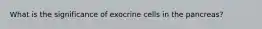 What is the significance of exocrine cells in the pancreas?