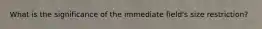 What is the significance of the immediate field's size restriction?