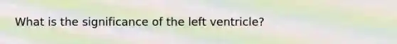 What is the significance of the left ventricle?