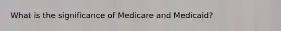 What is the significance of Medicare and Medicaid?