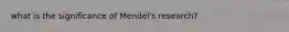 what is the significance of Mendel's research?